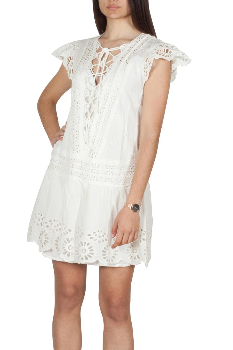 People Esperanza eyelet mini dress ivory