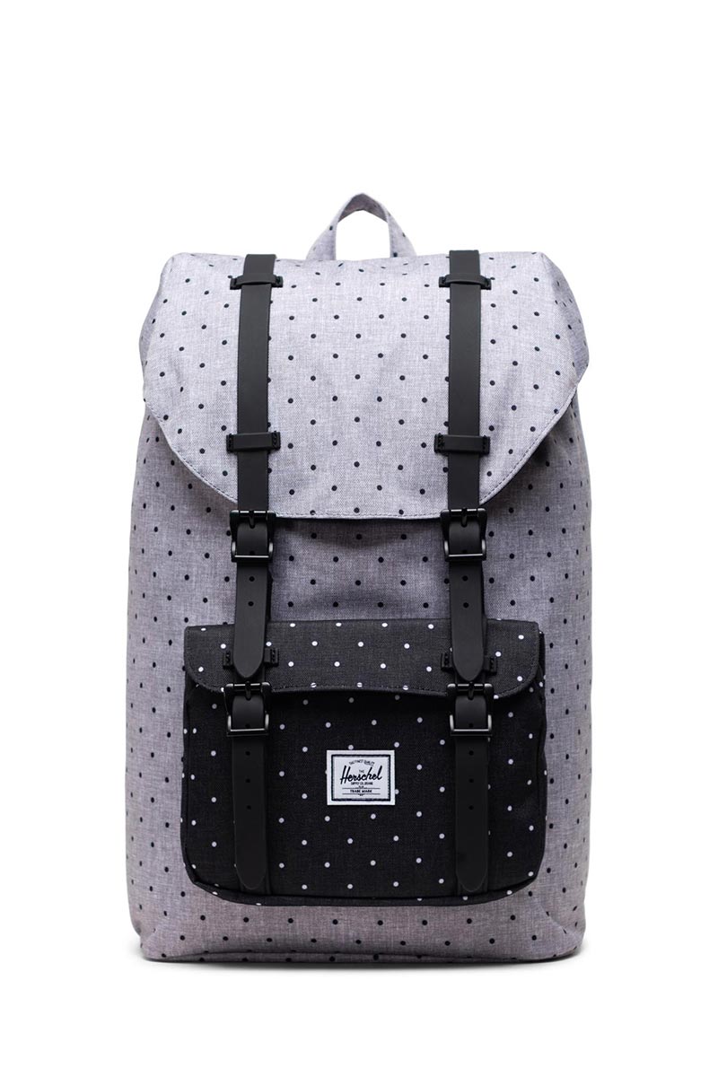 Herschel Little America mid volume backpack polka dot crosshatch