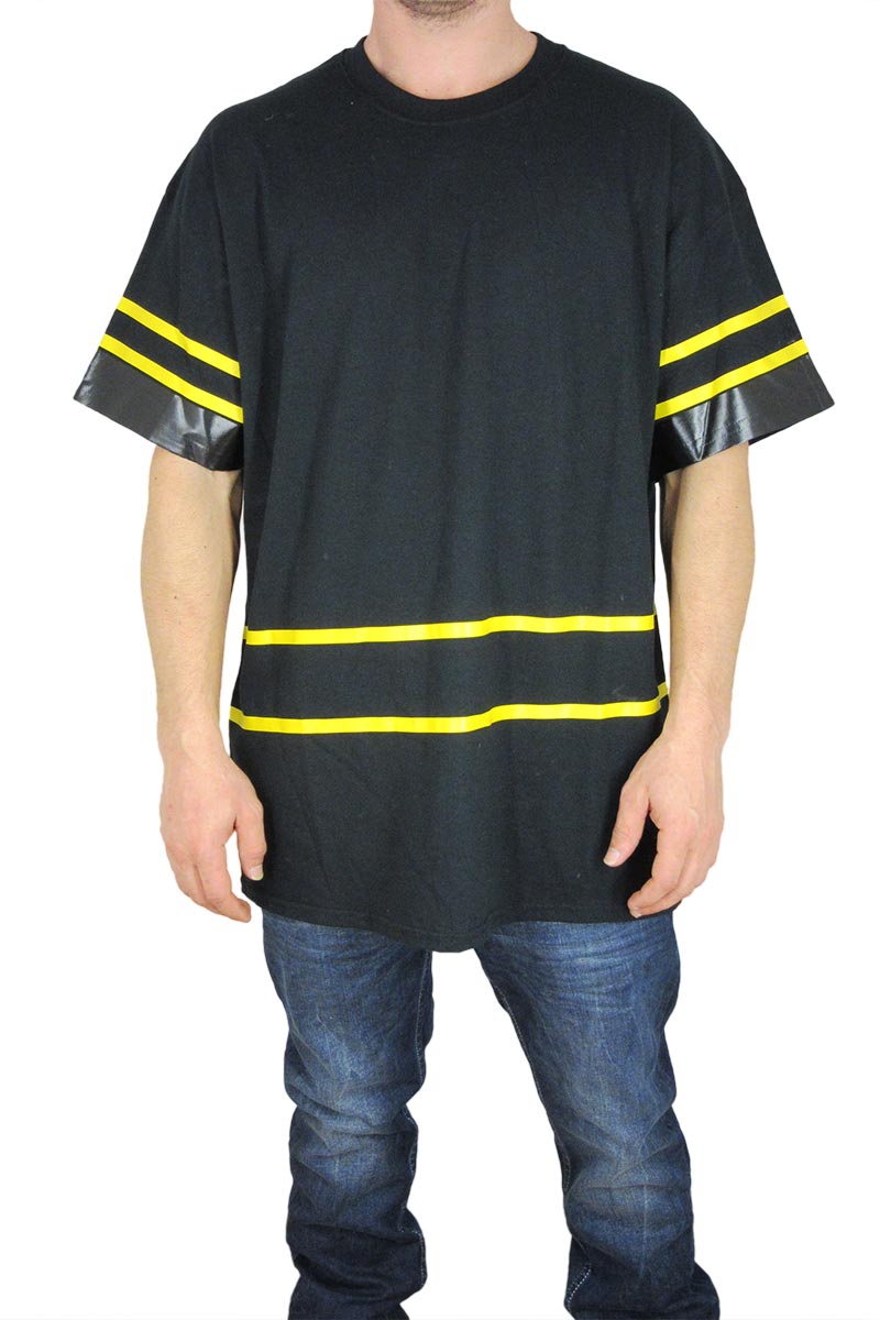 Apt unclear Inappropriate Smartness Lab ανδρικό oversize t-shirt μαύρο με κίτρινη ρίγα