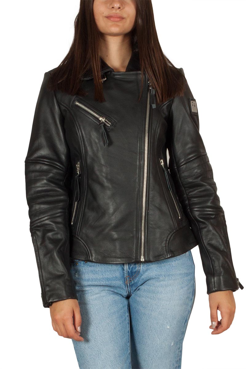 Freaky Nation Rockaway leather biker jacket black
