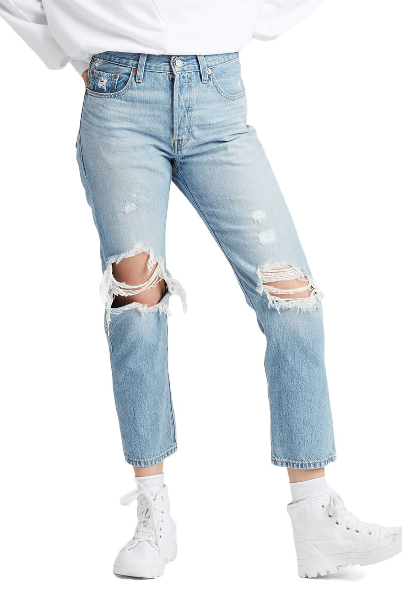 cropped ripped jeans