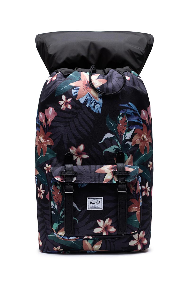 Herschel black 2025 floral backpack