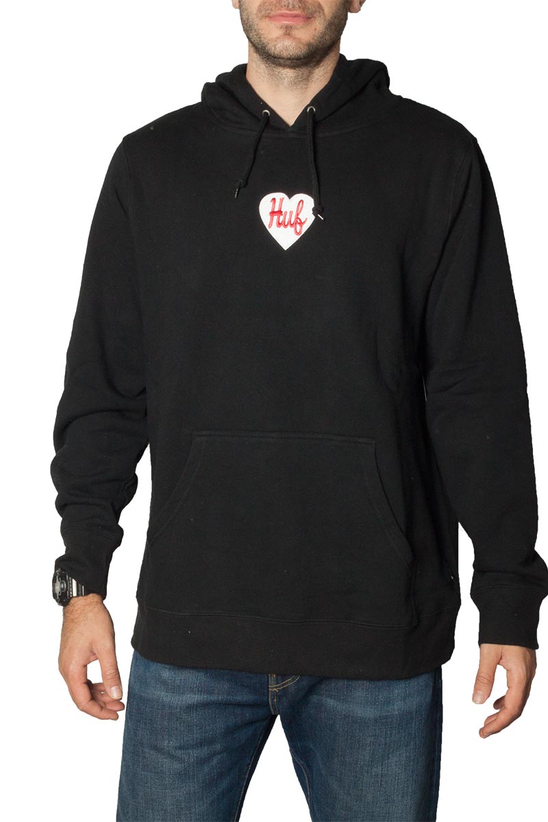Huf Plastic heart hoodie black