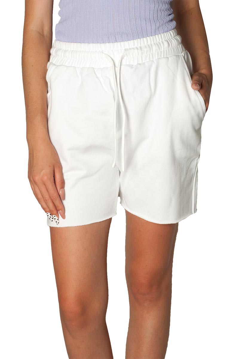 French terry shorts white