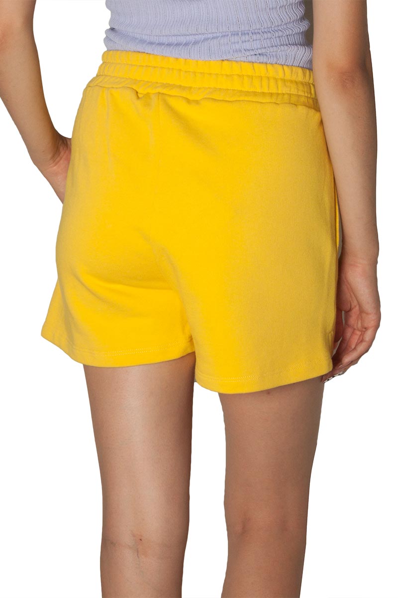 French terry women's shorts yellow