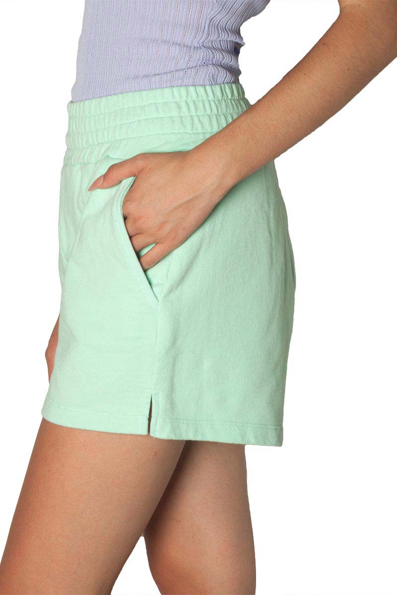 French terry women's shorts mint
