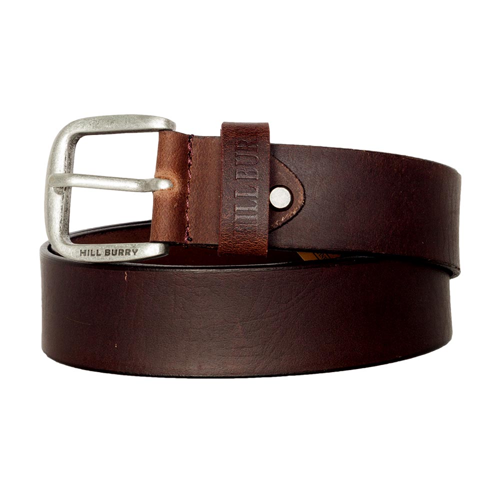 Hill Burry men's leather belt dark brown