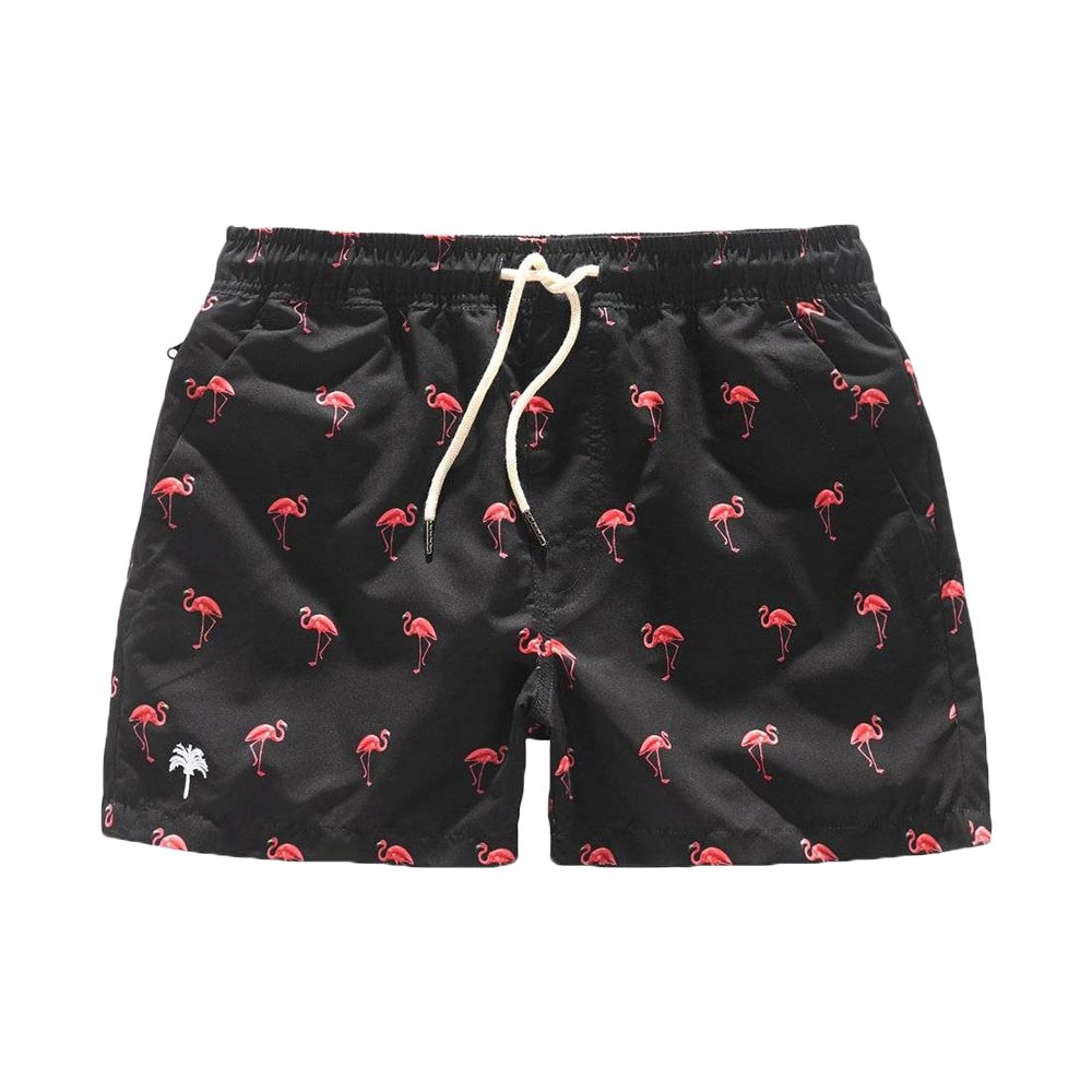 OAS men's swim shorts Black Flamingo