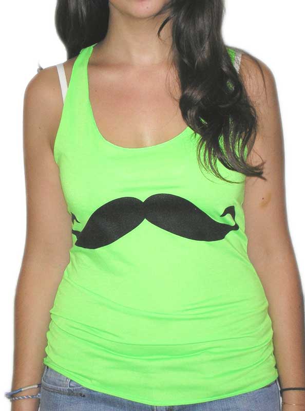 Γυναικείο αμάνικο μπλουζάκι με στάμπα νέον πράσινο