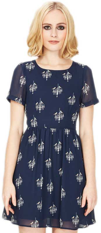 Sugarhill Decadence navy σκέιτερ φόρεμα