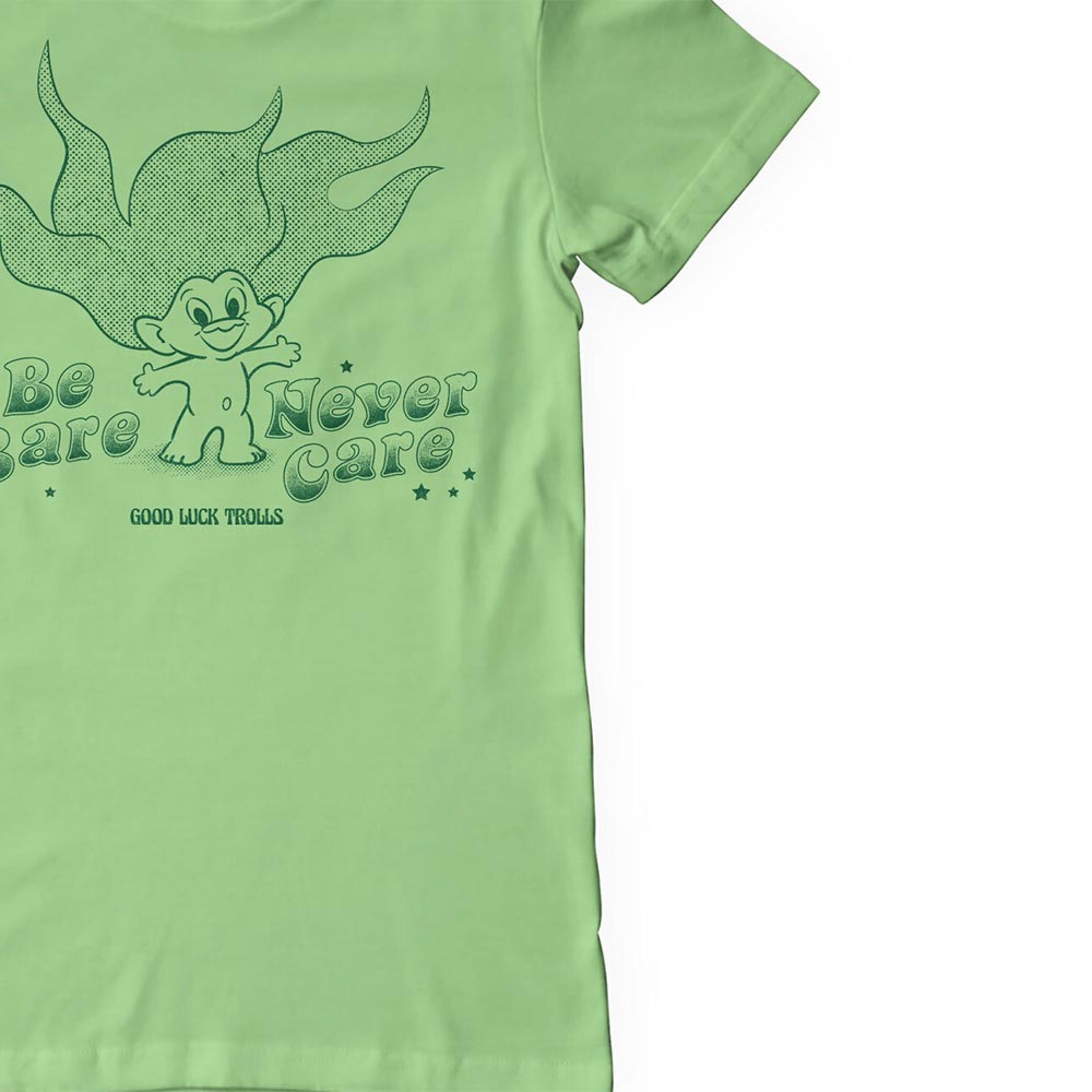 Good Luck Trolls - Be Bare Never Care T-Shirt Mint Green