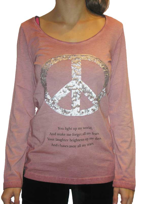 Γυναικεία μακρυμάνικη μπλούζα με το σήμα της ειρήνης
