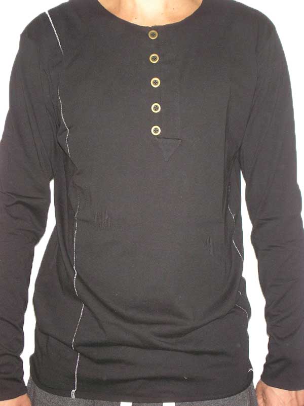 TAG ανδρική μαύρη μακρυμανάνικη μπλούζα με κουμπιά