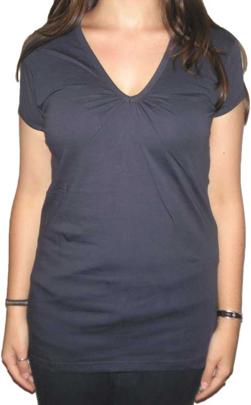 Tiffosi γυναικείο σκούρο μπλε t-shirt με V λαιμόκοψη