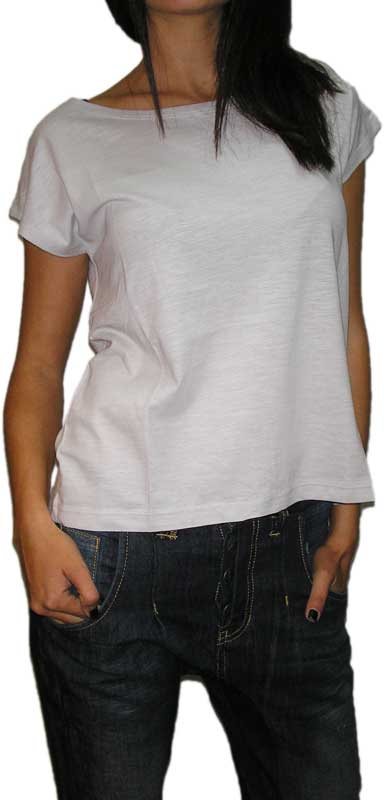 Γυναικεία βαμβακερή loose fit μπλούζα σε γκρι μελανζέ