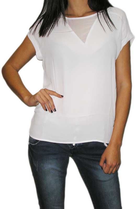 Σιθρού μπλούζα με κοντό μανίκι σε λευκό