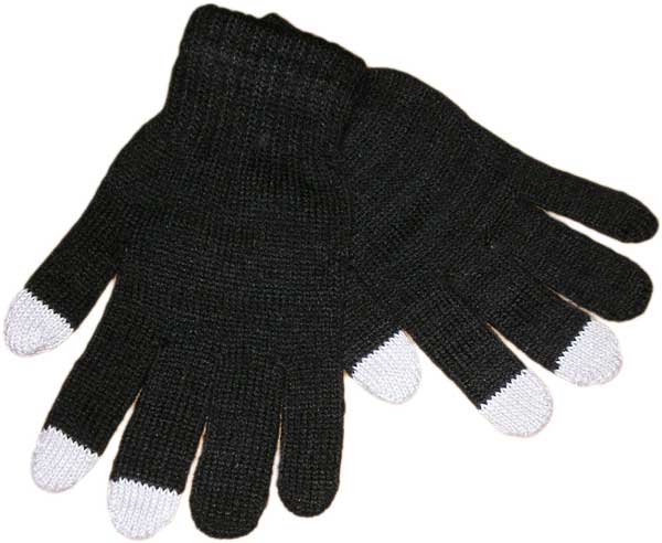 Πλεκτά γάντια αφής σε μαύρο