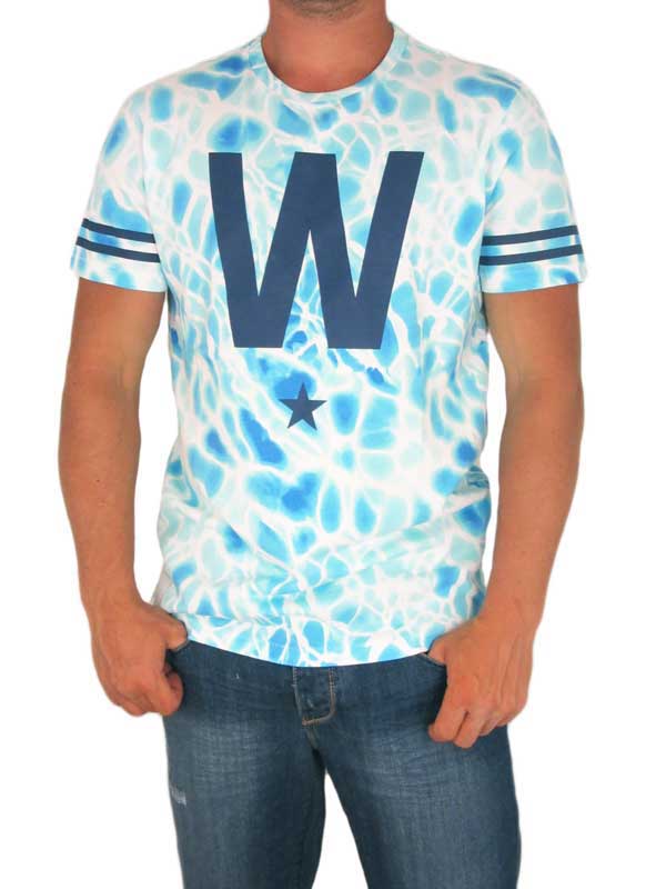 Wesc ανδρικό t-shirt W Star λευκό-μπλε