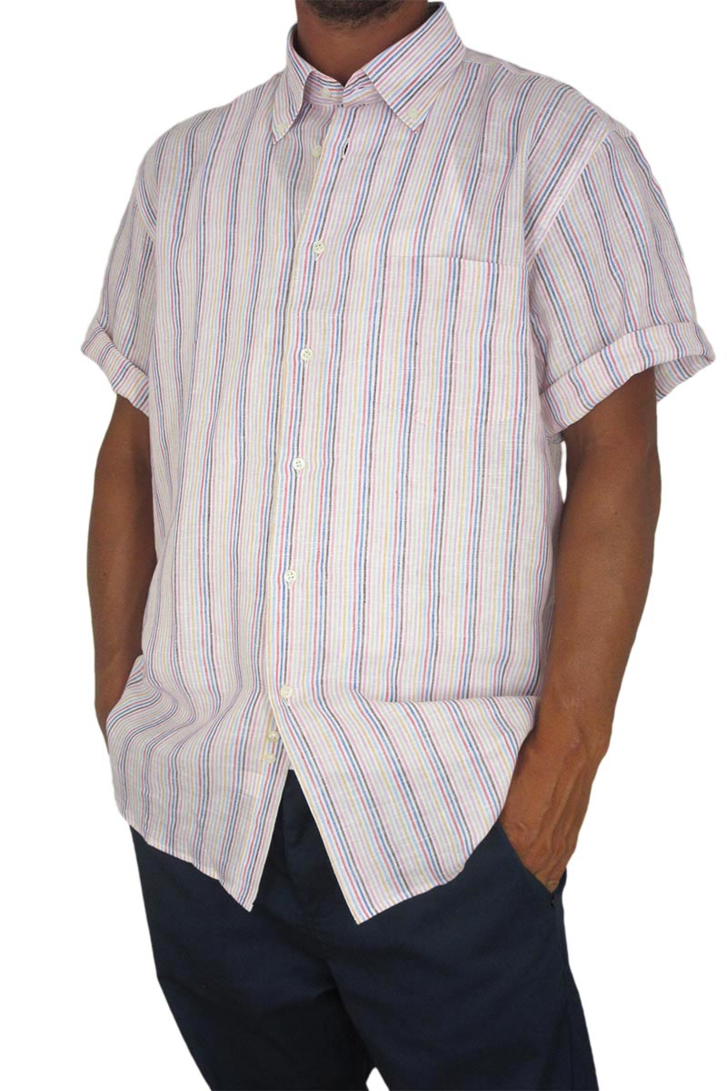 Jazzy ανδρικό λινό πουκάμισο με ριγέ Holywood