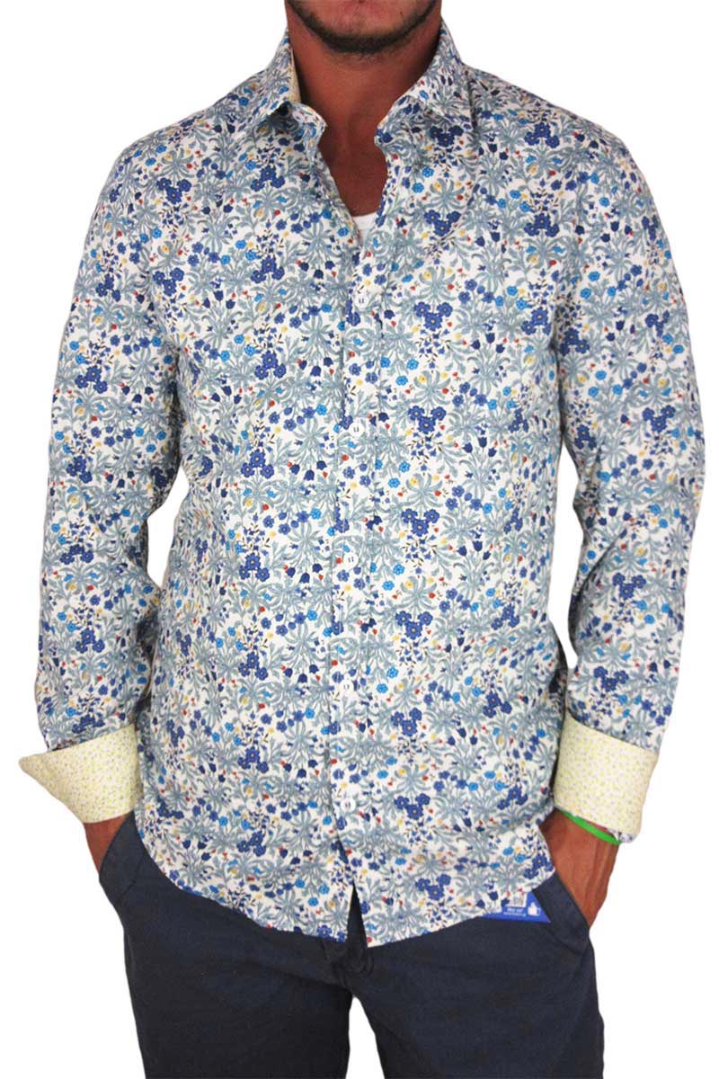 Missone ανδρικό πουκάμισο με μπλε φλοράλ