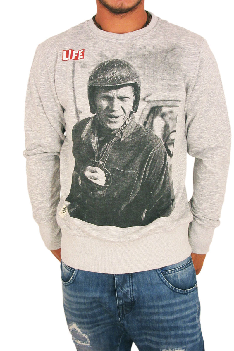 Worn by ανδρικό φούτερ Life Steve McQueen γκρι μελανζέ