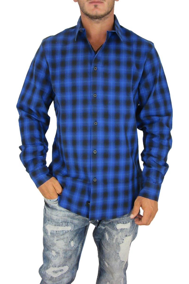 Globe ανδρικό καρό πουκάμισο Stokes μπλε ρουά