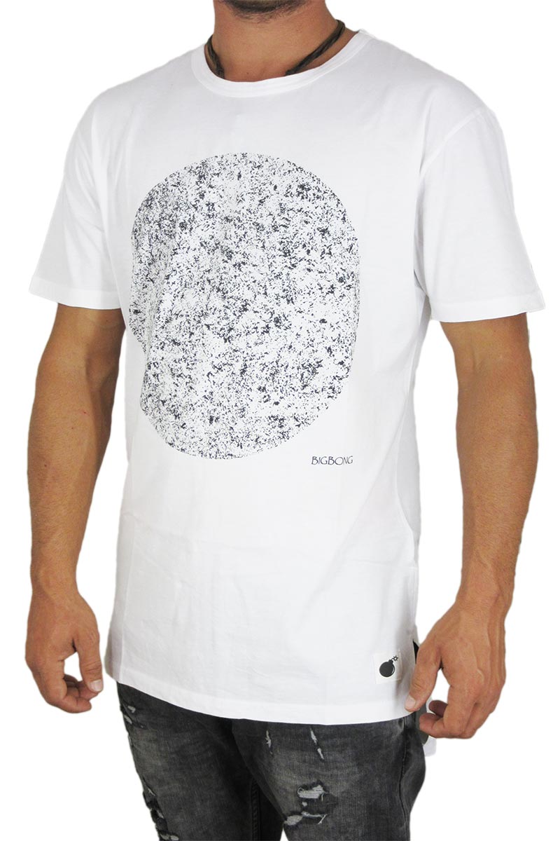 Bigbong ανδρικό longline t-shirt λευκό με στάμπα