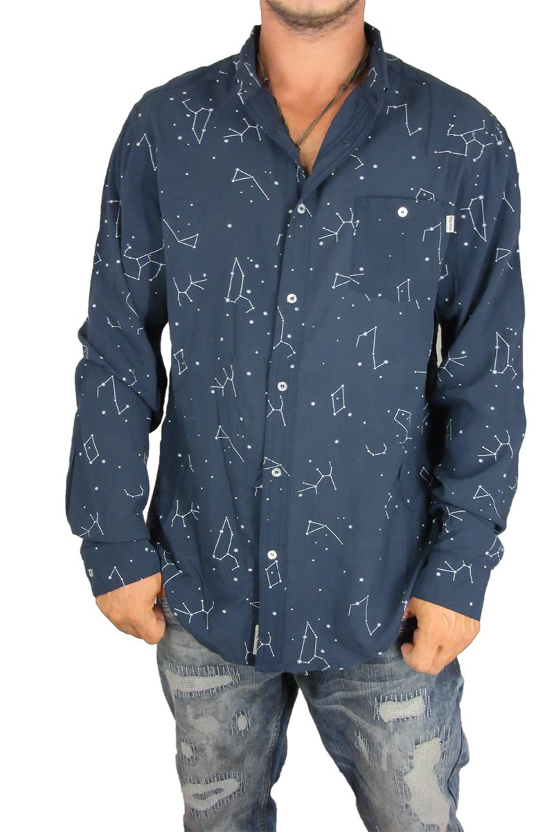 Rhythm ανδρικό πουκάμισο Starry night navy