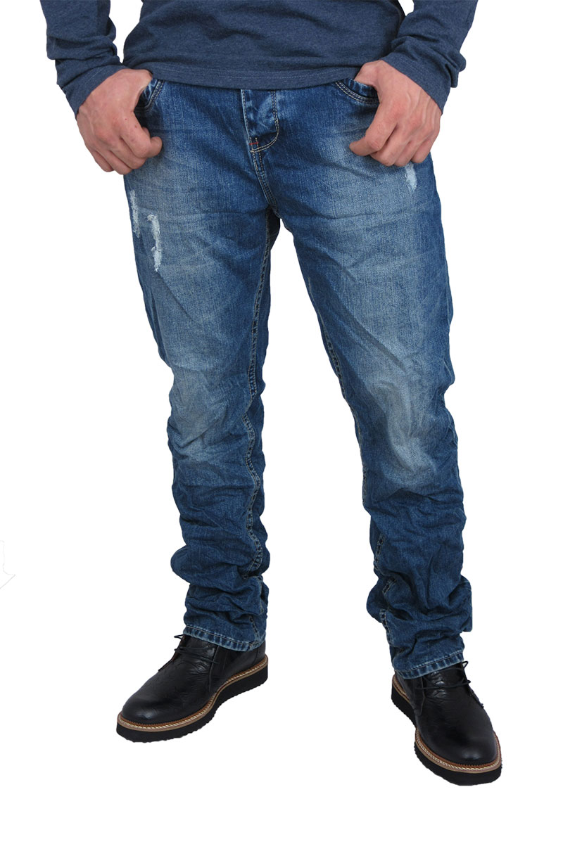 Ανδρικό μπλε jean ξεβαμμένο με σκισίματα