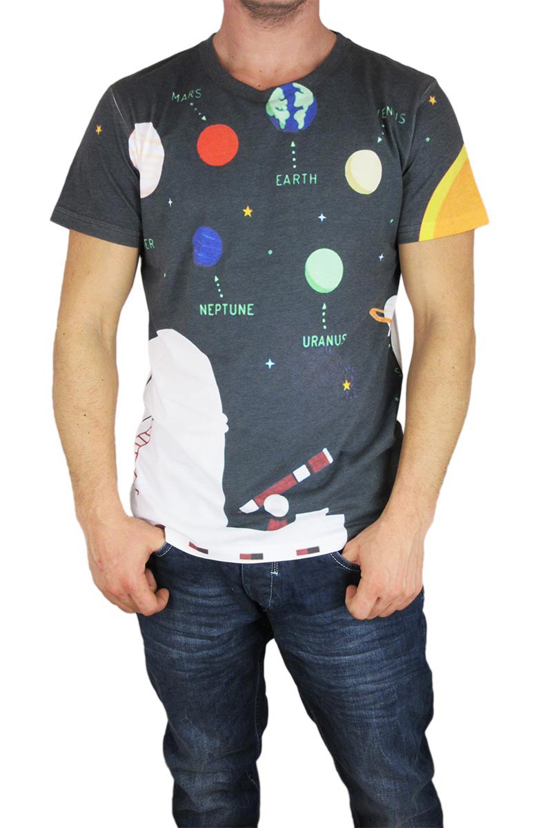 Smartness Lab ανδρικό t-shirt planet print