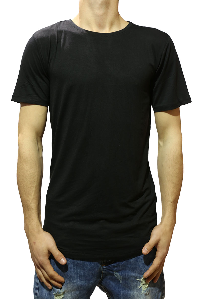 Anerkjendt longline t-shirt Marios μαύρο