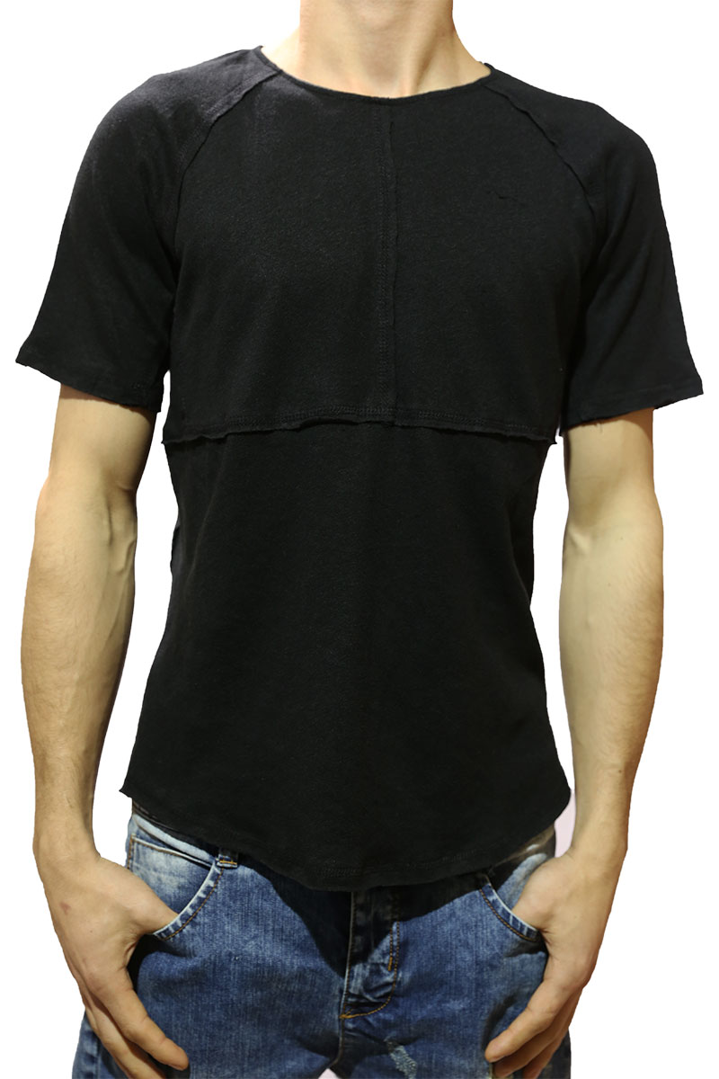 Anerkjendt longline t-shirt Tops μαύρο