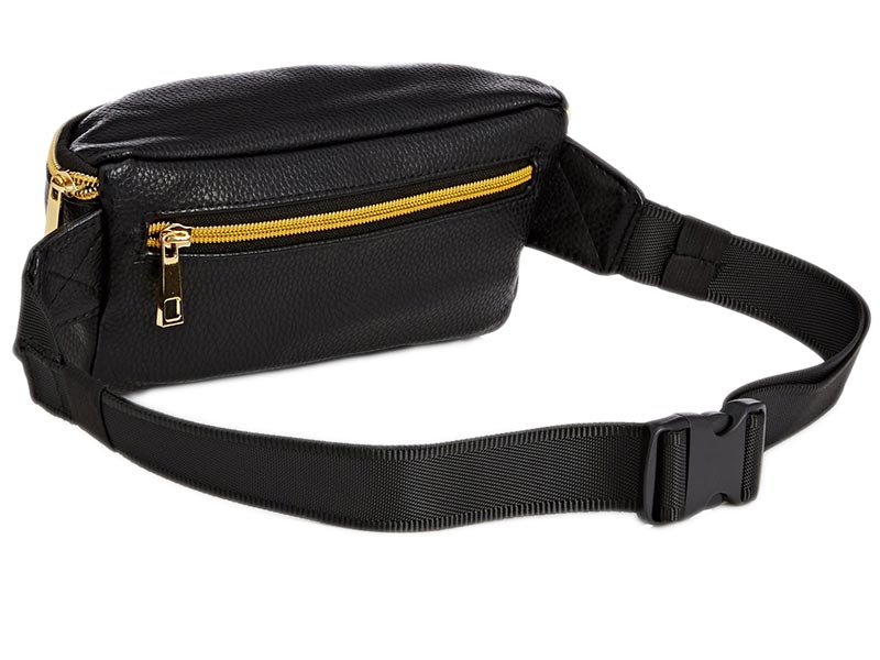 black and gold bum bag