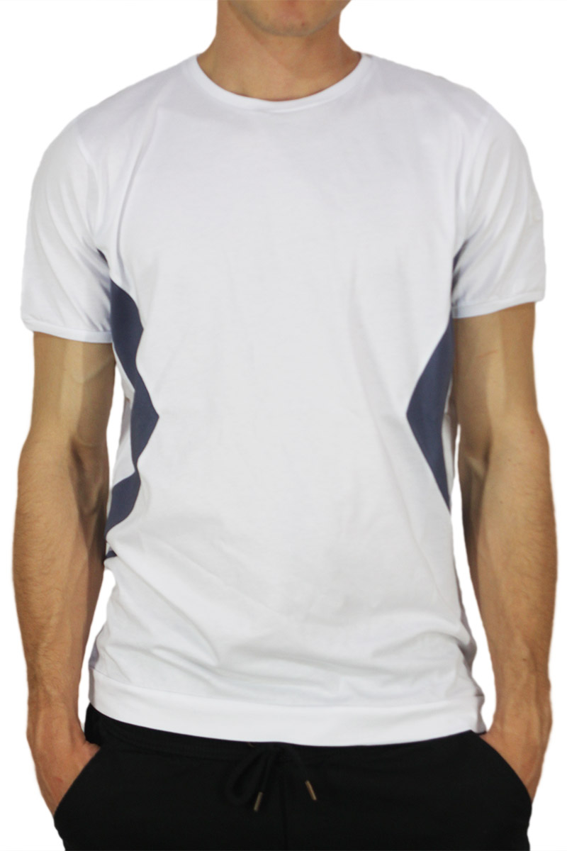 Combos T-shirt λευκό με μπλε πριντ