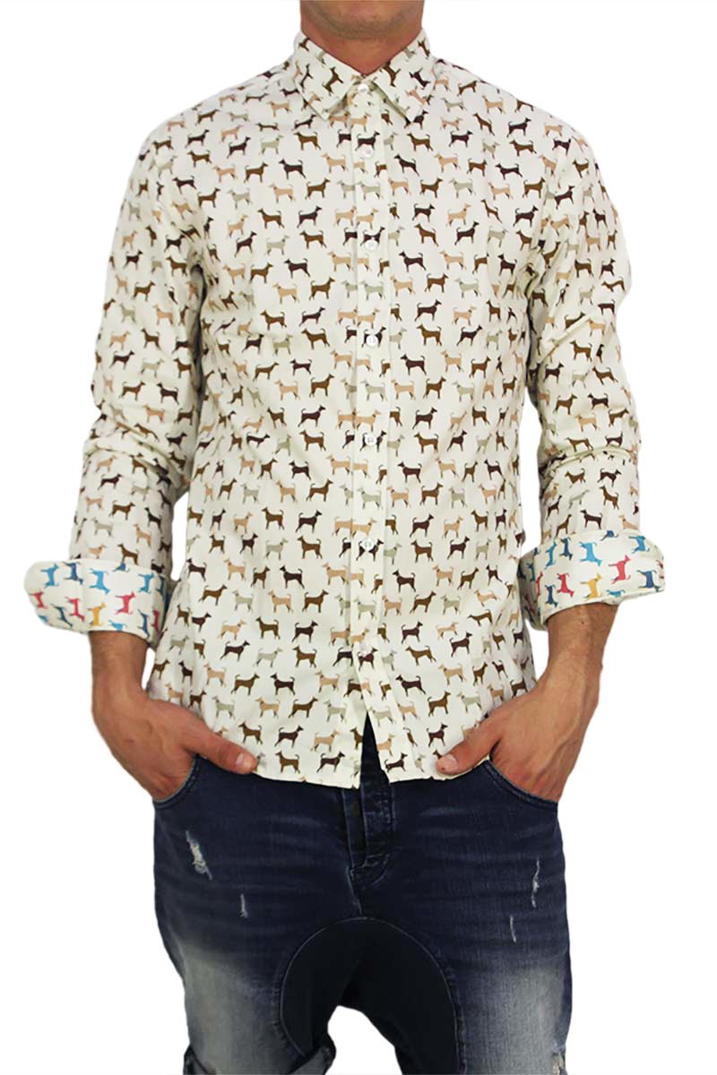 Missone ανδρικό πουκάμισο dogs print