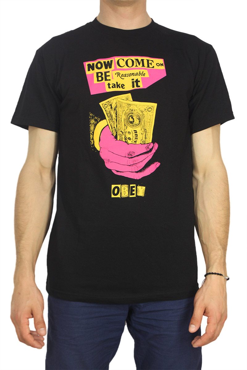 Obey ανδρικό T-shirt Be reasonable take it μαύρο