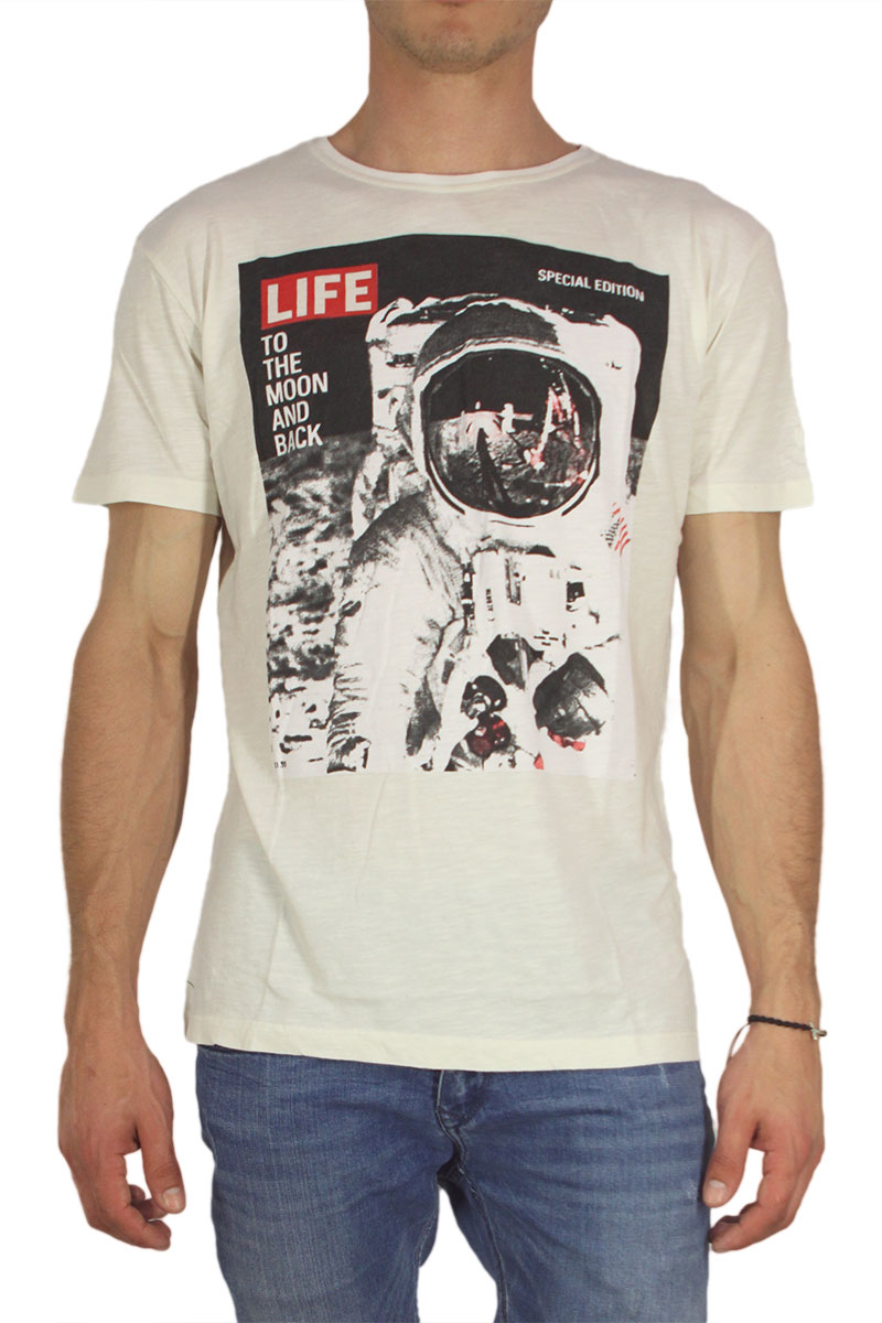 Worn By ανδρικό t-shirt LIFE Buzz Aldrin Moon landing εκρού