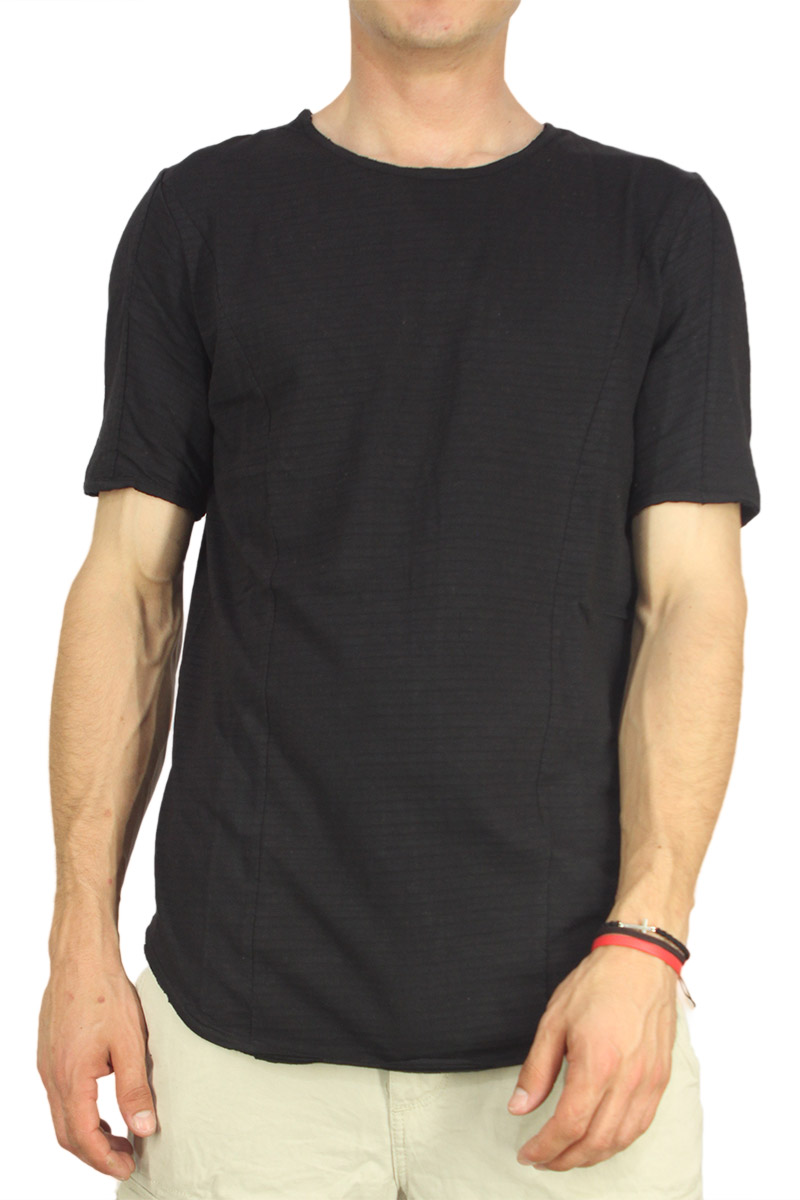 Anerkjendt ανδρικό longline t-shirt Tike μαύρο