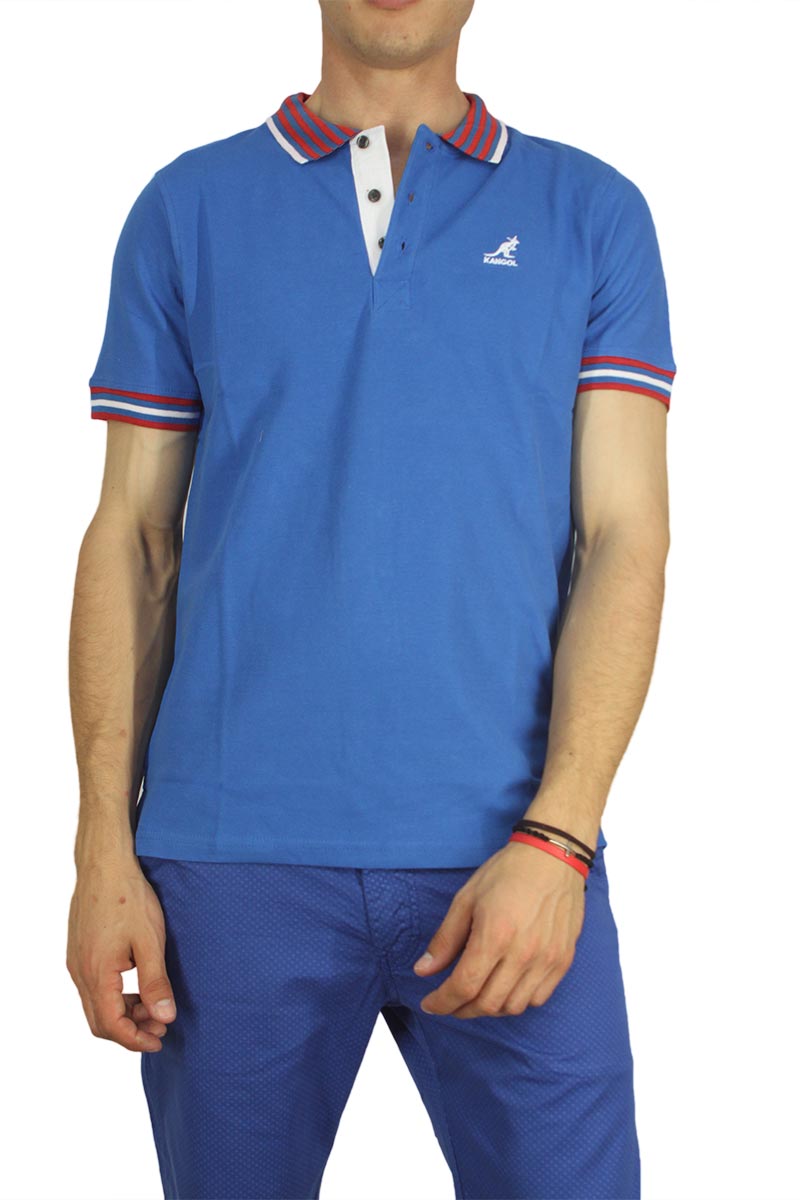 Kangol polo μπλουζάκι Bayne cobalt blue