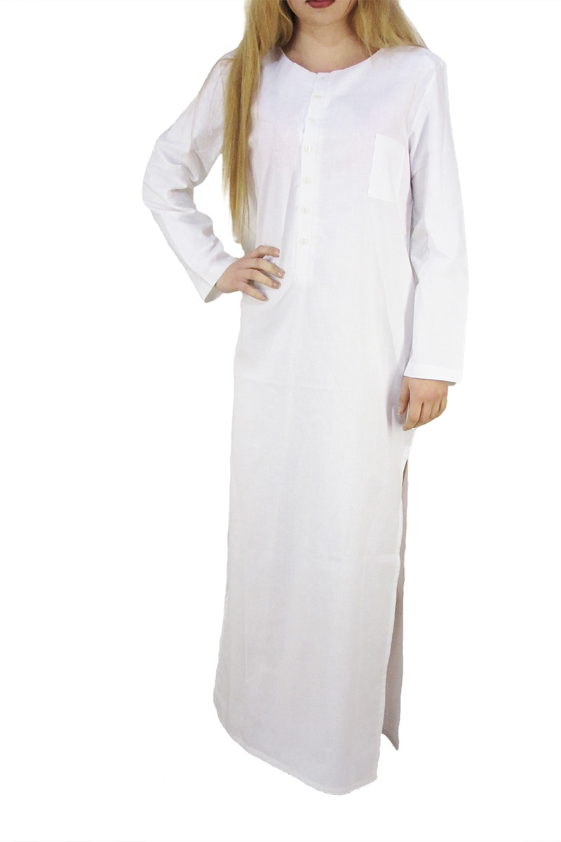 Rag maxi φόρεμα μακρυμάνικο λευκό