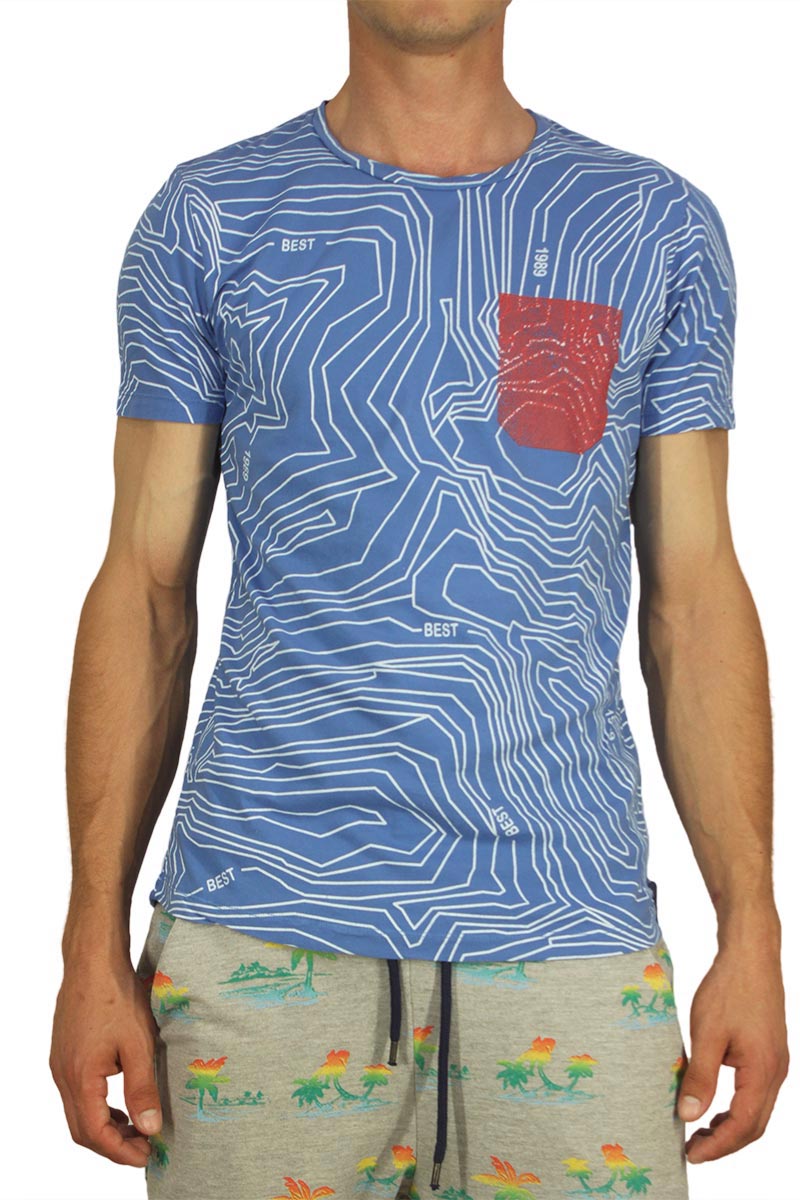 Best choice ανδρικό t-shirt winze print blue