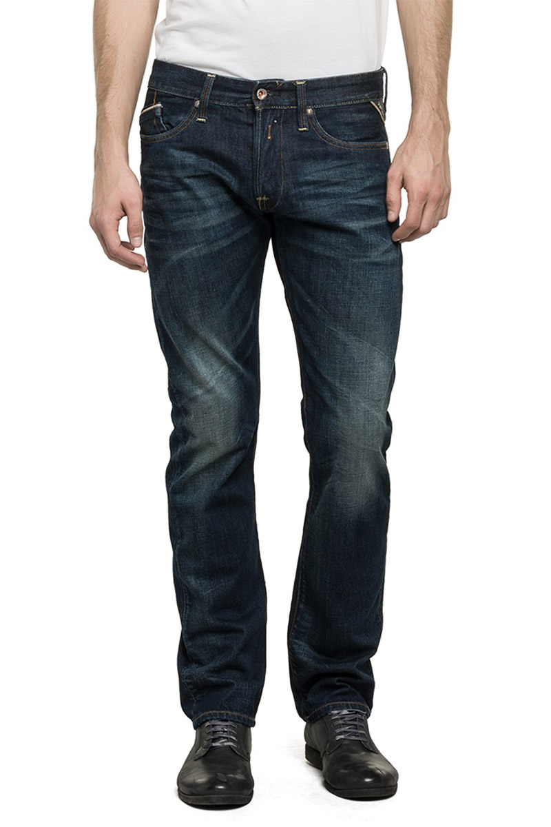 Replay ανδρικό Waitom regular slim fit jeans dark wash