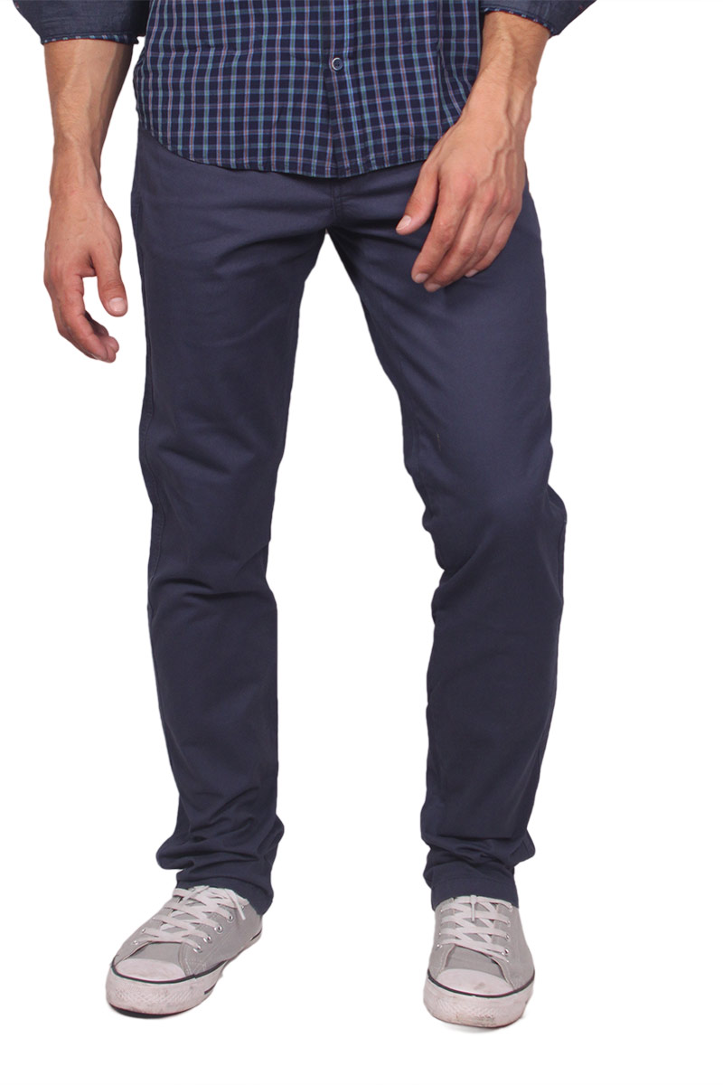 Ανδρικό slim fit chino παντελόνι navy