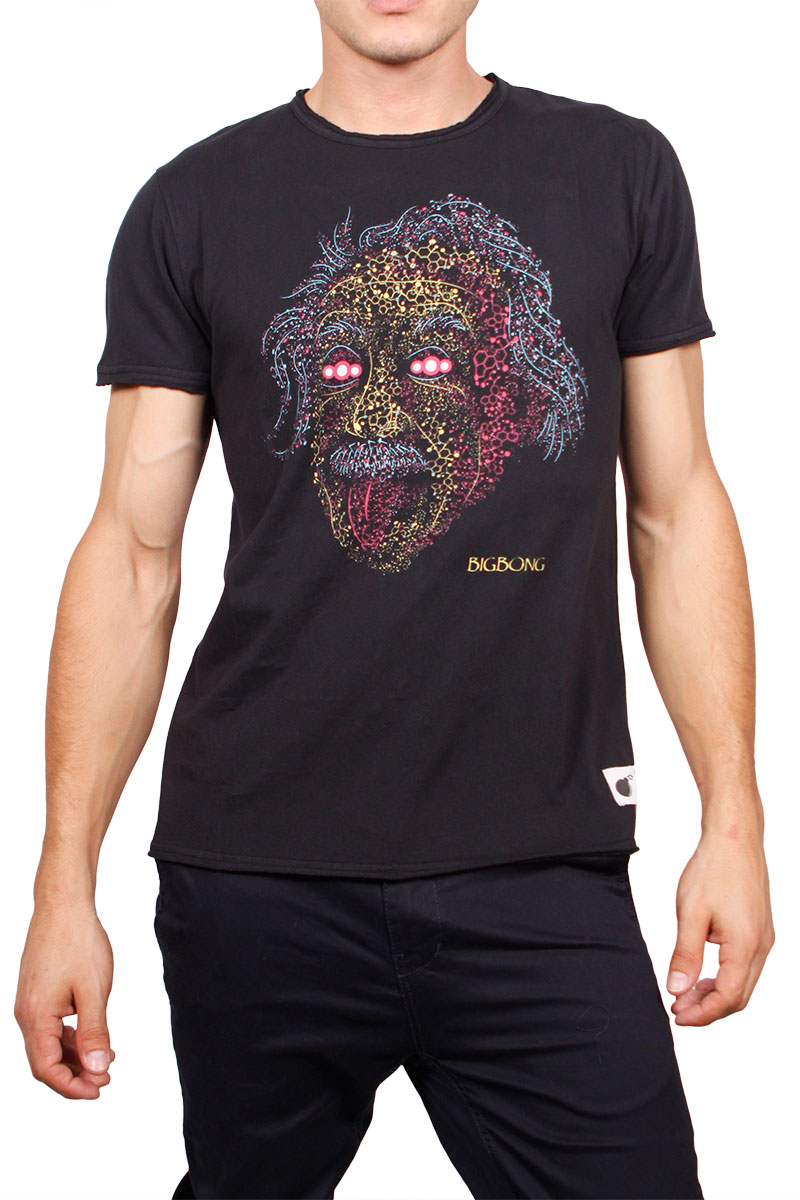 Bigbong Einstein print T-shirt μαύρο