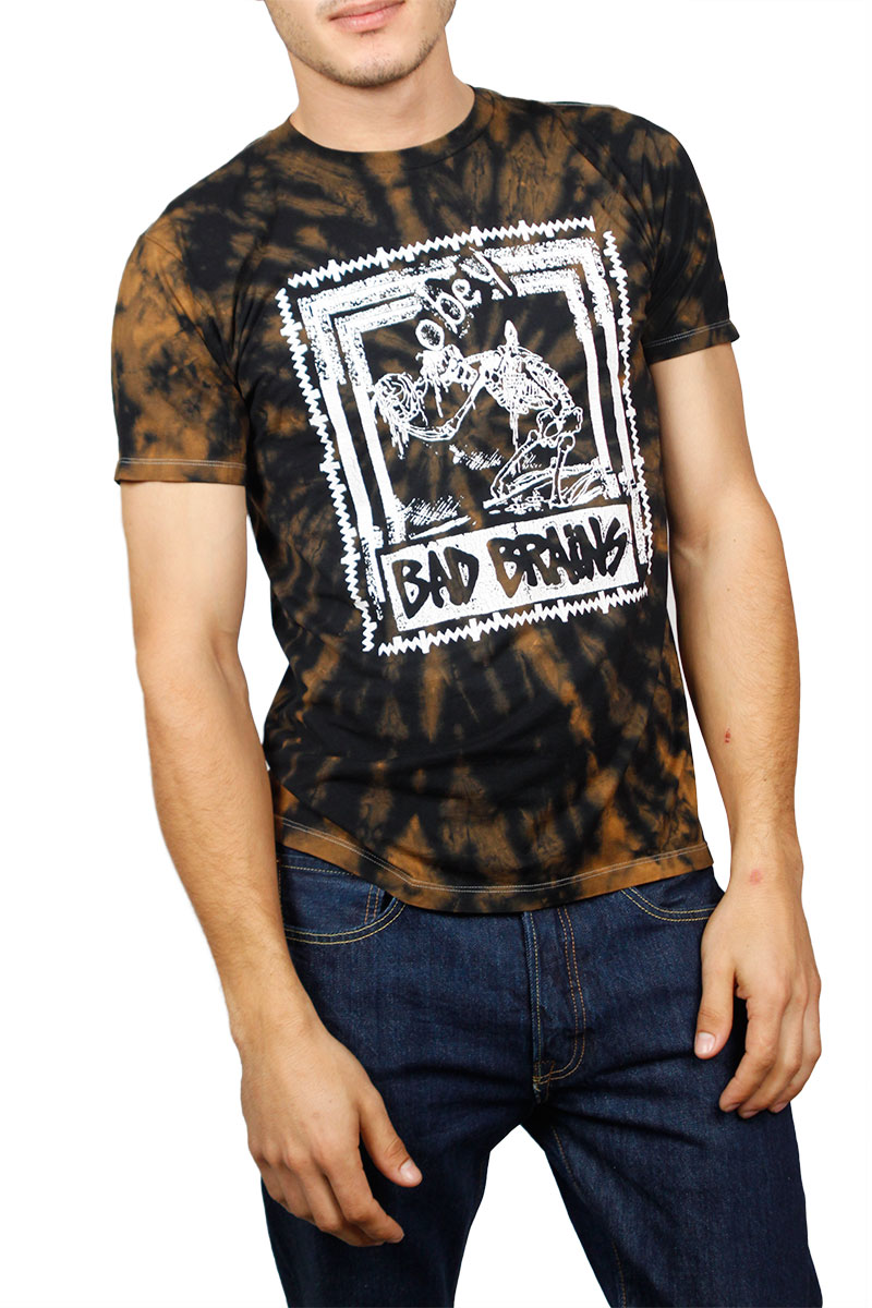 Obey Bad Brains Skeleton tie-dye t-shirt