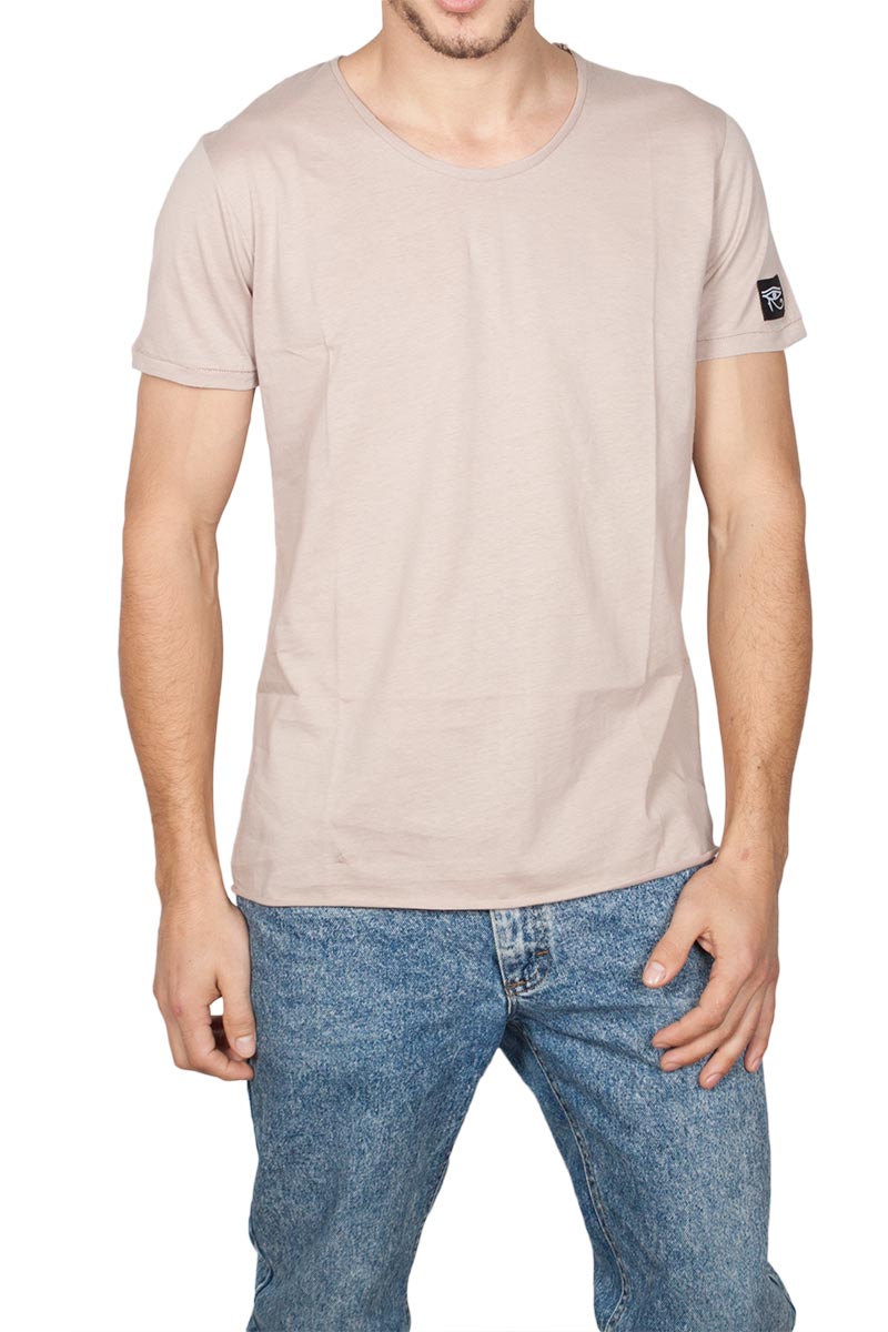 Oyet ανδρικό T-shirt σκούρο εκρού