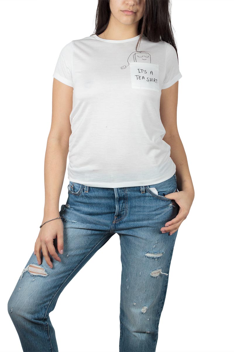 Daisy Street T-shirt ημίλευκο με τσεπάκι