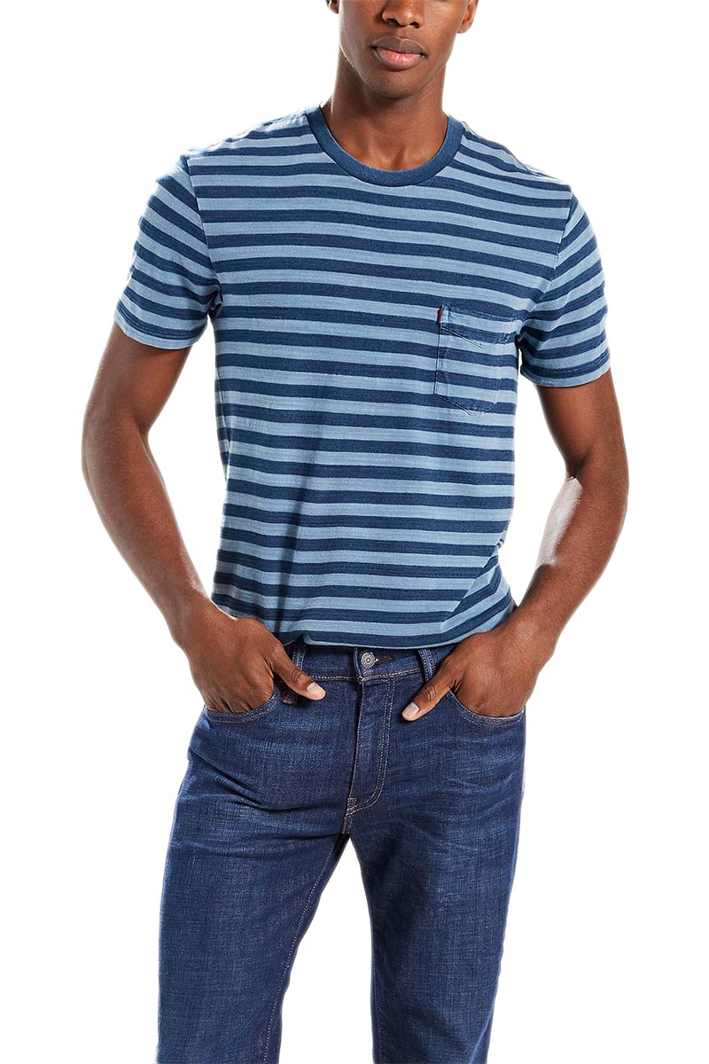 Ανδρικό LEVI'S® Sunset T-shirt ριγέ με τσεπάκι dark blue/indigo