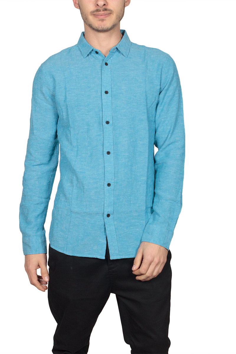 Anerkjendt πουκάμισο Loris γαλάζιο μελανζέ