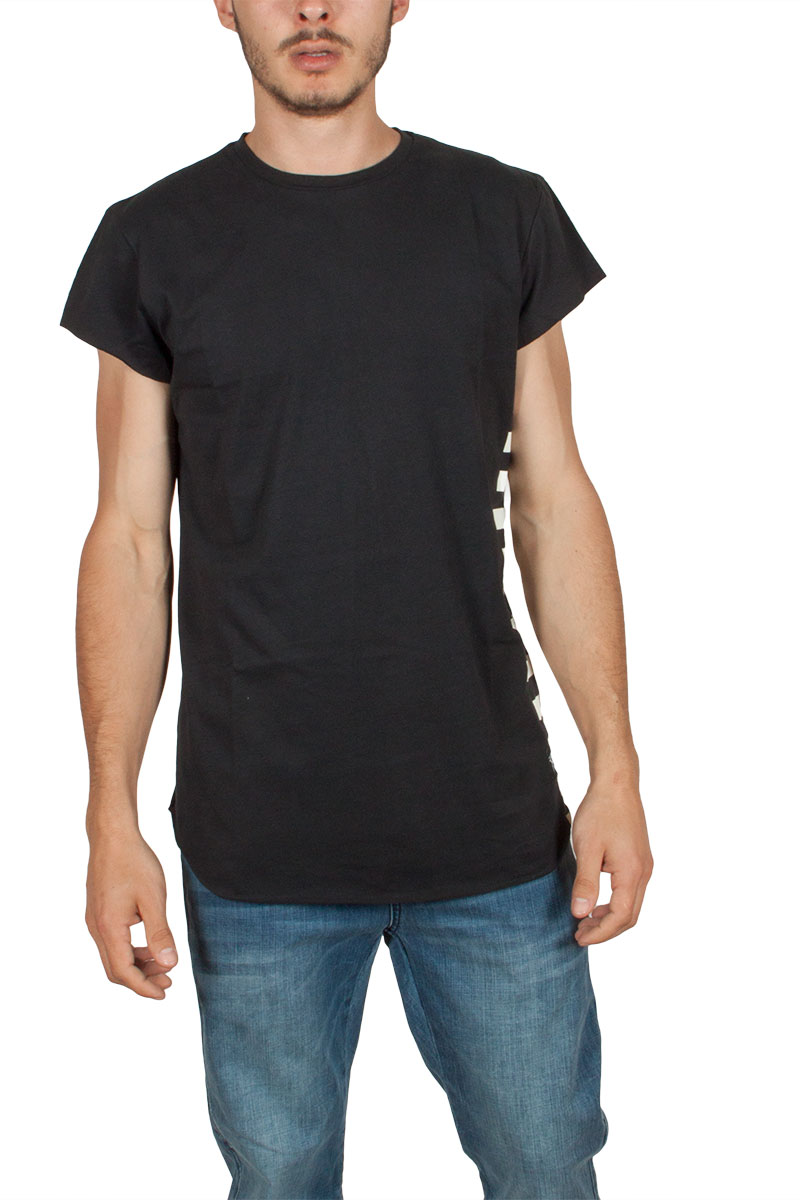 Oyet ανδρικό T-shirt μαύρο με ρίγες στο πλάϊ